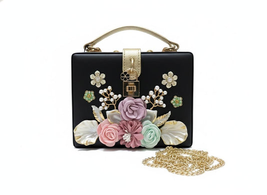 İlk Bakışta Aşk 💕 Çiçek Detaylı, İnci Işıltılı Özel Tasarım Kadın Çanta