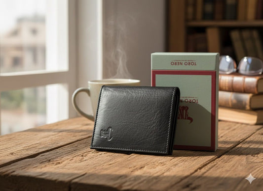 Hakiki Deri Erkek Cüzdan | İnce Tasarım, Çok Kart Bölmeli, Siyah
